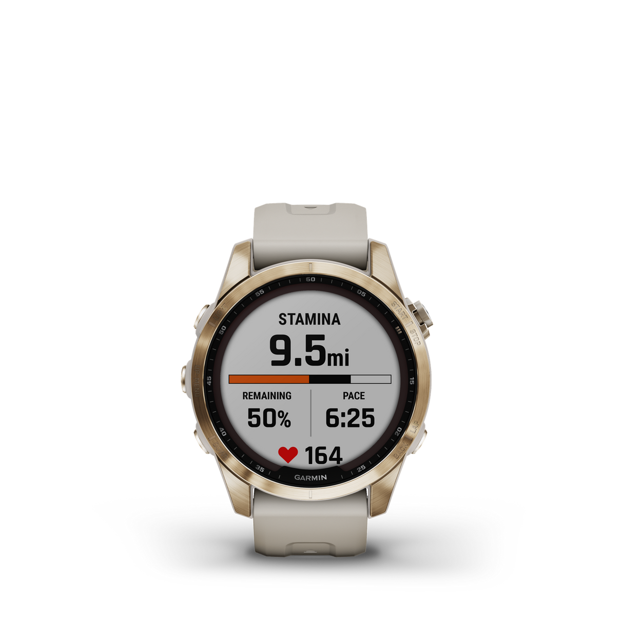 Garmin fenix 7S Sapphire Solar Cream Gold Ti w/Light Sand Band