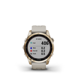 Garmin fenix 7S Sapphire Solar Cream Gold Ti w/Light Sand Band