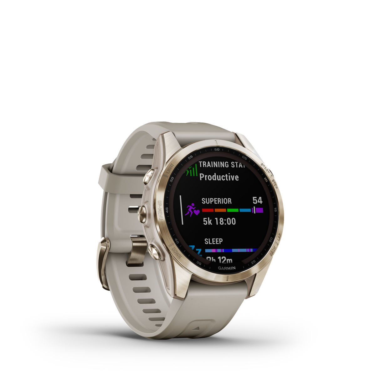 Garmin fenix 7S Sapphire Solar Cream Gold Ti w/Light Sand Band