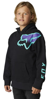 Fox YOUTH TOXSYK PULLOVER FLEECE Black SIDE-FRONT FACING MODEL