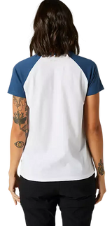 Fox Women RWT Short Sleeve RAGLAN TEE White BACK FACING MODEL