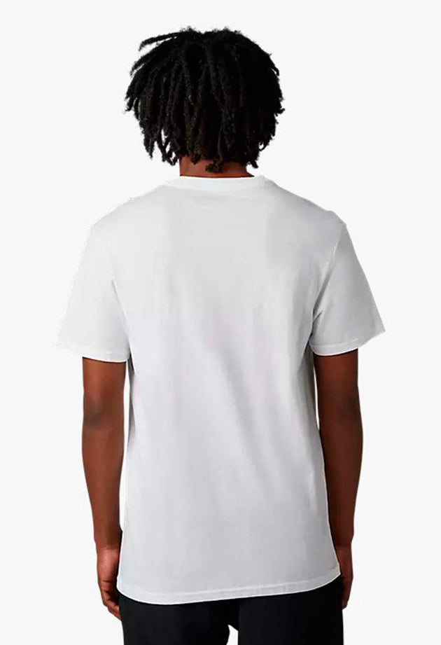 Fox BARBED WIRE || SS PREM TEE OptcWhite BACK FACING MODEL