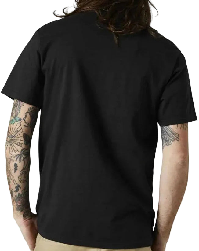 Fox PINNACLE Short Sleeve TEE Black BACK FACING MODEL
