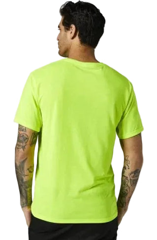 Fox PINNACLE Short Sleeve TECH TEE Flo Yellow BACK FACING MODEL