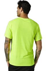 Fox PINNACLE Short Sleeve TECH TEE Flo Yellow BACK FACING MODEL