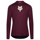 FOX Ranger Fox Head Long Sleeve Jersey - Dark Maroon