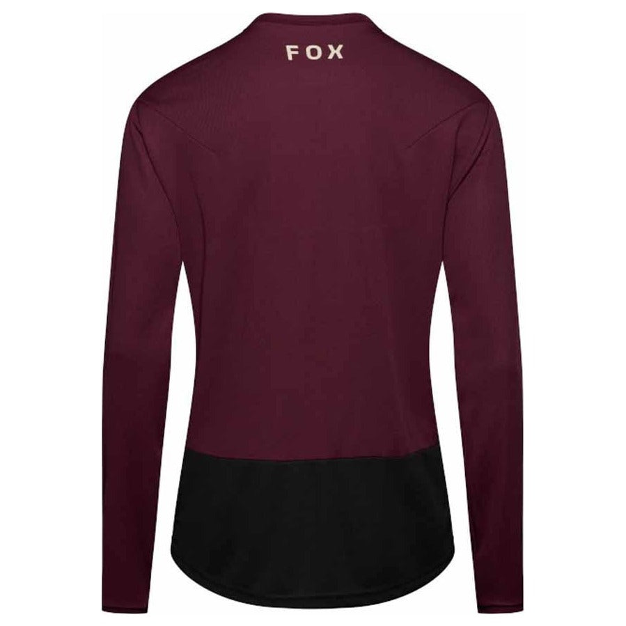 FOX Ranger Fox Head Long Sleeve Jersey - Dark Maroon