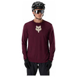 FOX Ranger Fox Head Long Sleeve Jersey - Dark Maroon
