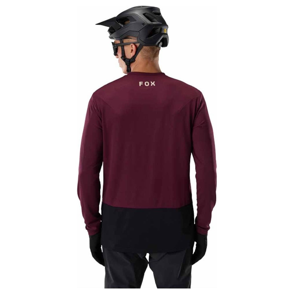 FOX Ranger Fox Head Long Sleeve Jersey - Dark Maroon
