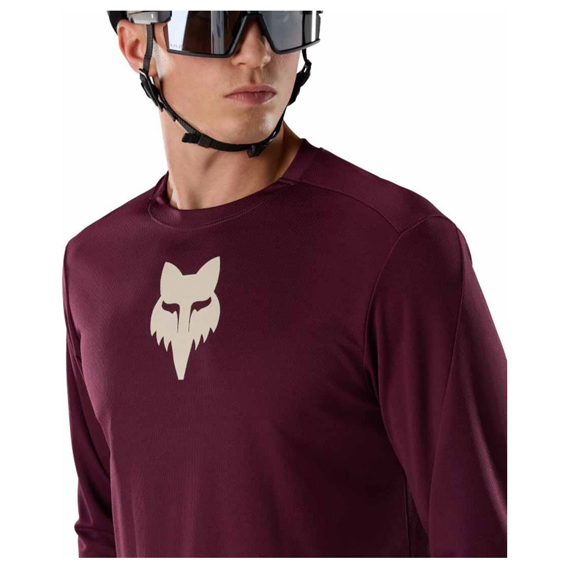 FOX Ranger Fox Head Long Sleeve Jersey - Dark Maroon