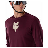 FOX Ranger Fox Head Long Sleeve Jersey - Dark Maroon