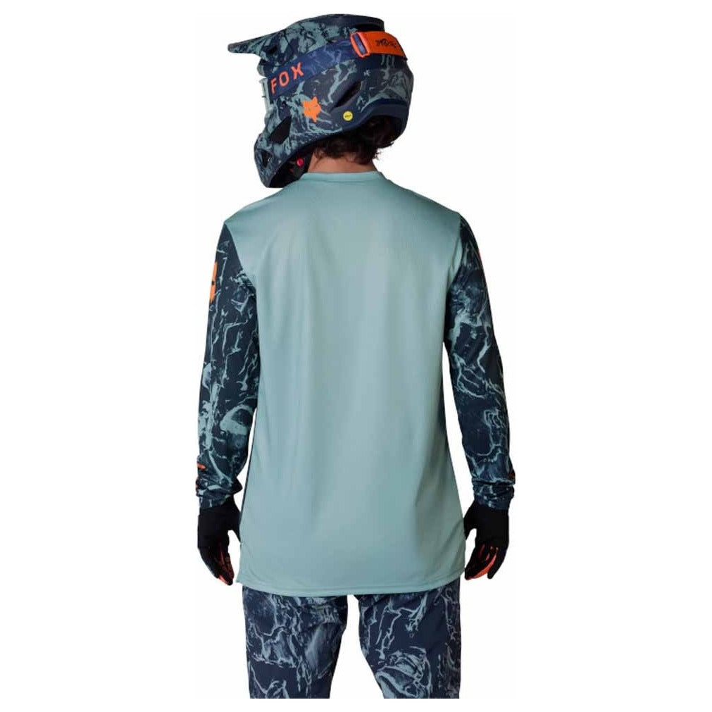 FOX Ranger Long Sleeve Jersey Image Print - Arctic Blue