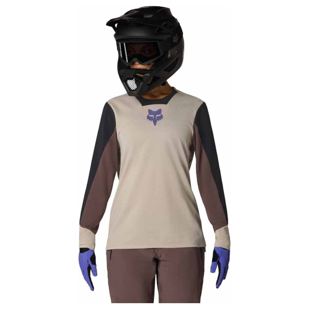FOX Womens Defend Long Sleeve Jersey Park - Chalk White