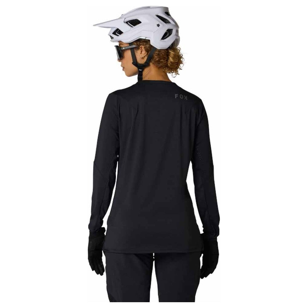 FOX Womens Flexair Long Sleeve Jersey - Black