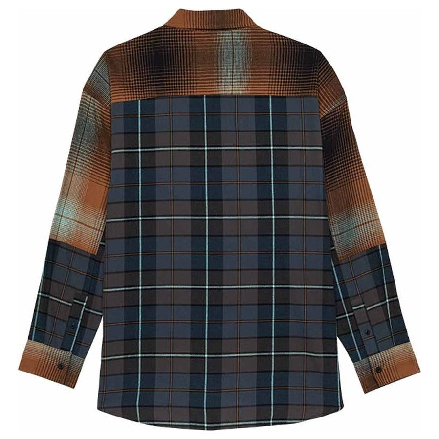 FOX Womens Oversized Flannel Shirt - Dark Vintage Blue