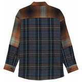 FOX Womens Oversized Flannel Shirt - Dark Vintage Blue