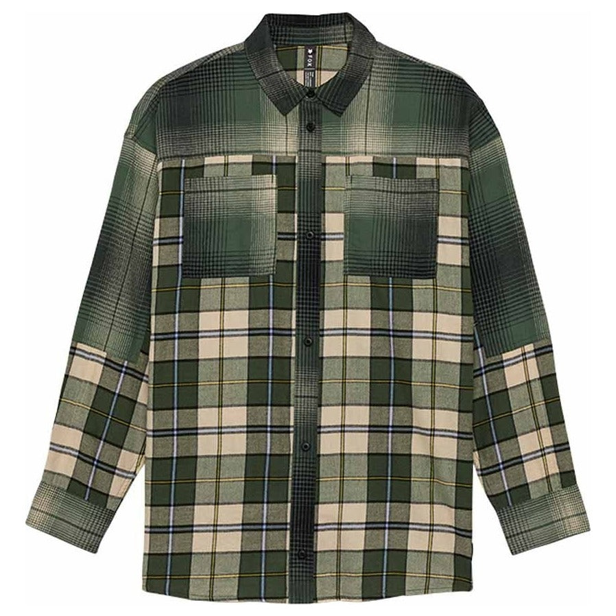 FOX Womens Oversized Flannel Shirt - Heather Green