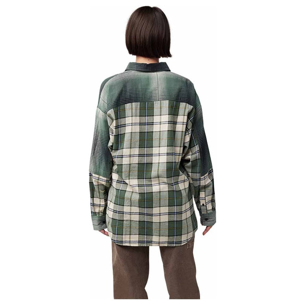 FOX Womens Oversized Flannel Shirt - Heather Green
