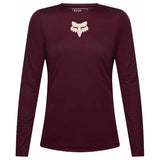 FOX Womens Ranger Fox Head Long Sleeve Jersey - Dark Maroon