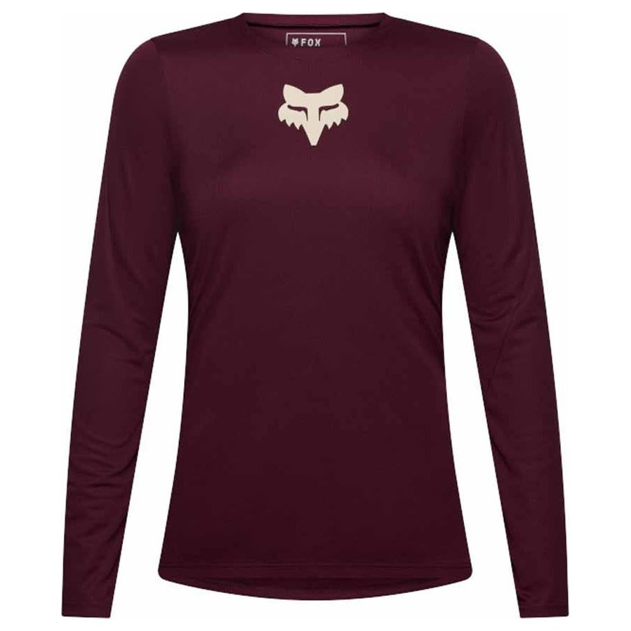 FOX Womens Ranger Fox Head Long Sleeve Jersey - Dark Maroon