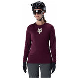 FOX Womens Ranger Fox Head Long Sleeve Jersey - Dark Maroon