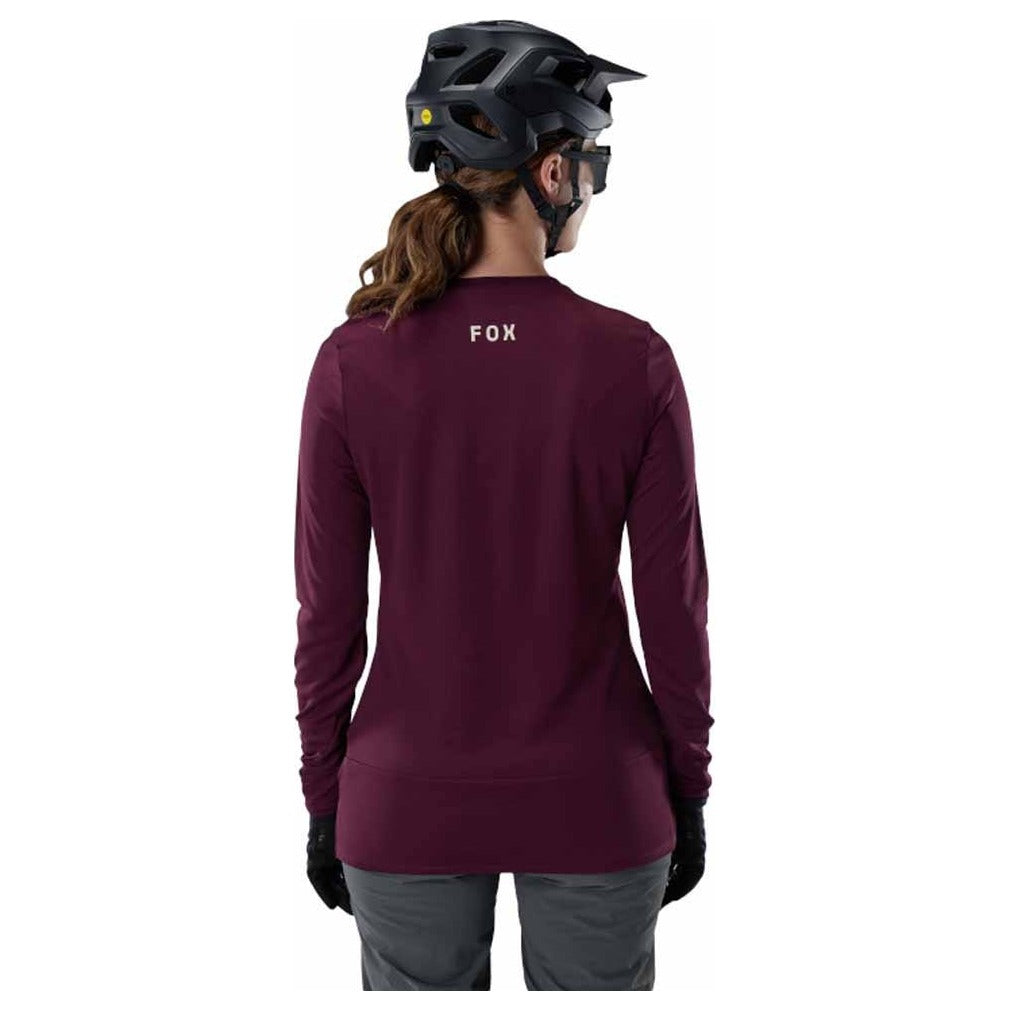 FOX Womens Ranger Fox Head Long Sleeve Jersey - Dark Maroon