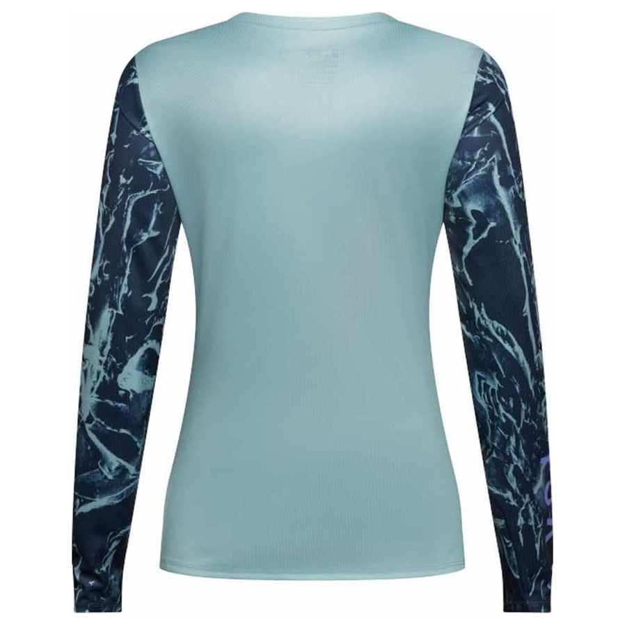 FOX Womens Ranger Long Sleeve Jersey Image Print - Arctic Blue