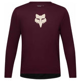 FOX Youth Ranger Fox Head Long Sleeve Jersey - Dark Maroon