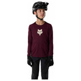 FOX Youth Ranger Fox Head Long Sleeve Jersey - Dark Maroon