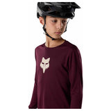 FOX Youth Ranger Fox Head Long Sleeve Jersey - Dark Maroon