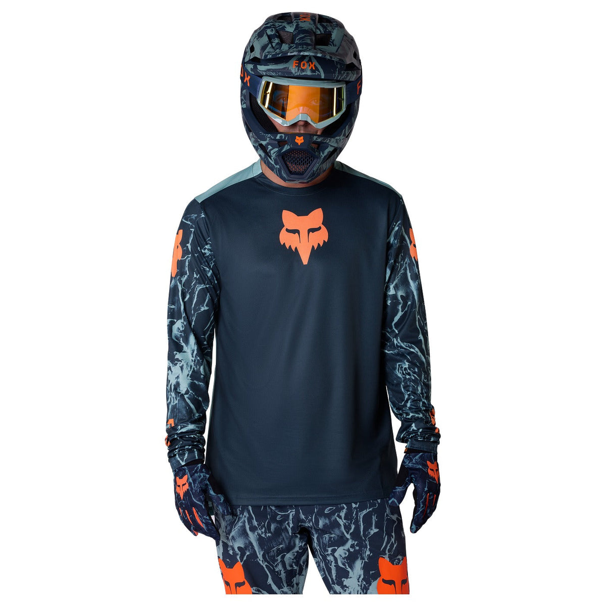 FOX Youth Ranger Long Sleeve Jersey Image Print - Arctic Blue