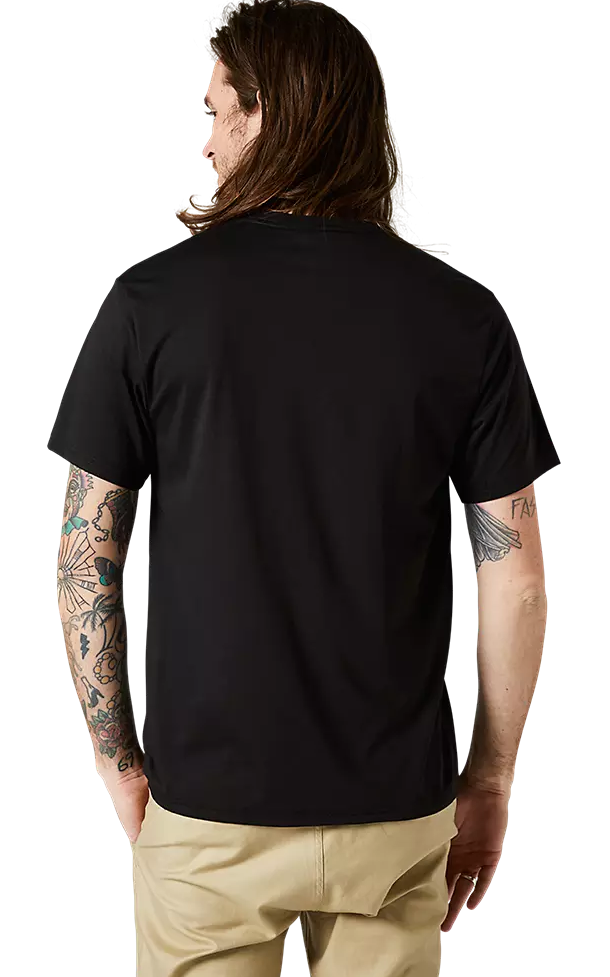 Fox RKANE HEAD Short Sleeve TECH TEE Black Back Facing Model 