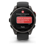 Garmin fenix 8 Pro 47mm AMOLED Sapphire Smartwatch - Carbon Grey DLC Titanium with Black/Pebble Grey Band