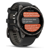 Garmin fenix 8 Pro 47mm AMOLED Sapphire Smartwatch - Carbon Grey DLC Titanium with Black/Pebble Grey Band