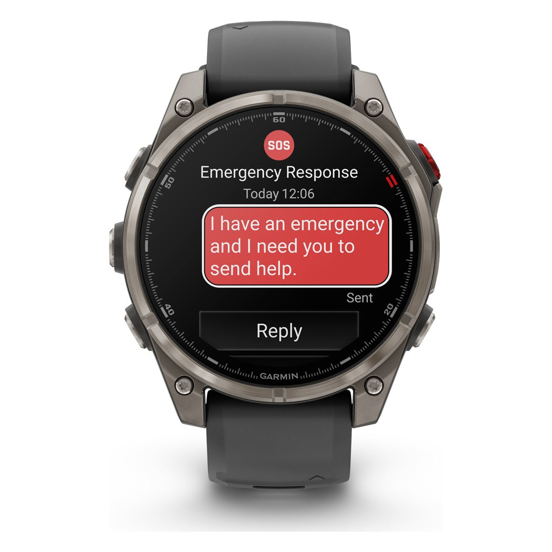 Garmin fenix 8 Pro 47mm AMOLED Sapphire Smartwatch - Titanium with Graphite/Black Band