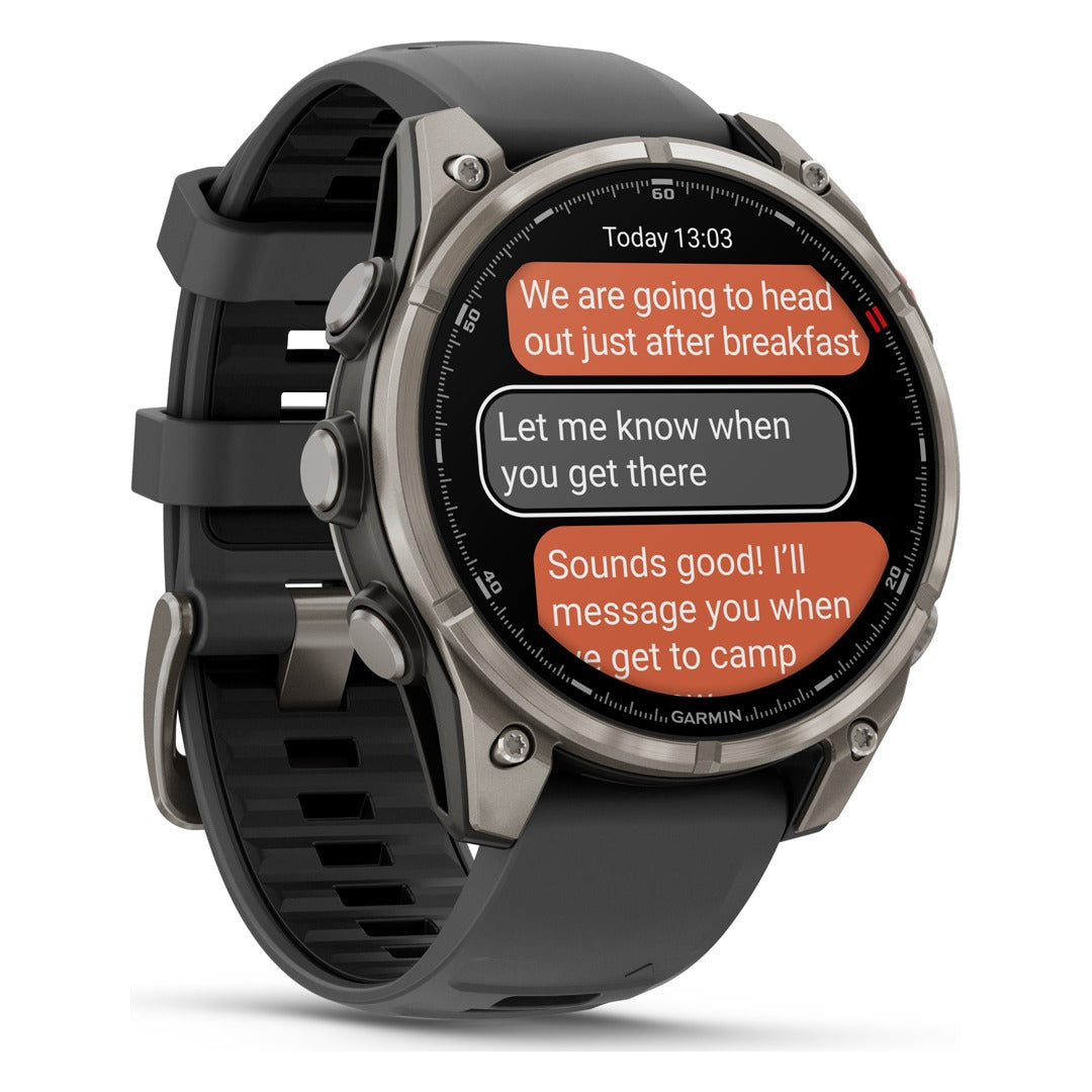 Garmin fenix 8 Pro 47mm AMOLED Sapphire Smartwatch - Titanium with Graphite/Black Band