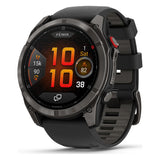 Garmin fenix 8 Pro 51mm AMOLED Sapphire Smartwatch - Carbon Grey DLC Titanium with Black/Pebble Grey Band