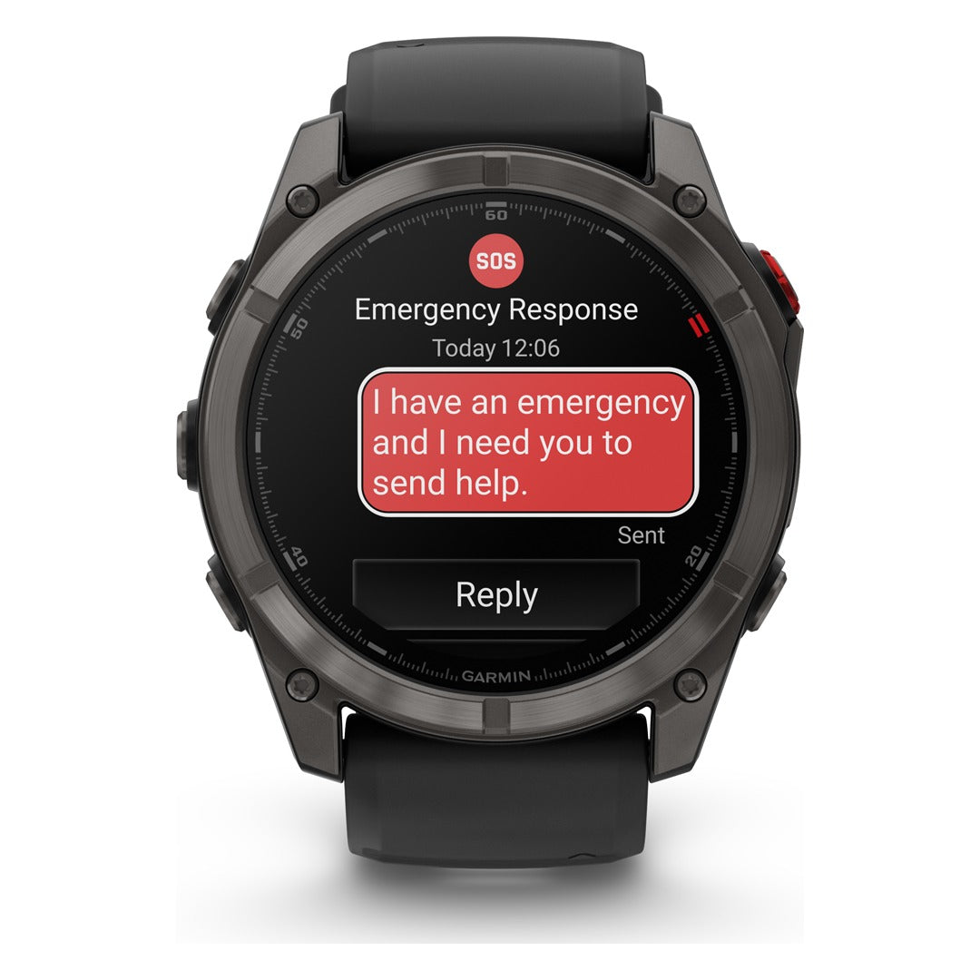 Garmin fenix 8 Pro 51mm AMOLED Sapphire Smartwatch - Carbon Grey DLC Titanium with Black/Pebble Grey Band