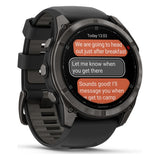 Garmin fenix 8 Pro 51mm AMOLED Sapphire Smartwatch - Carbon Grey DLC Titanium with Black/Pebble Grey Band