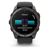 Garmin fenix 8 Pro 51mm AMOLED Sapphire Smartwatch - Carbon Grey DLC Titanium with Black/Pebble Grey Band