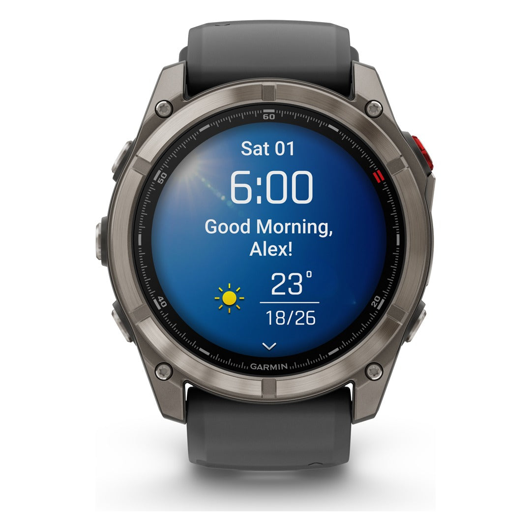 Garmin fenix 8 Pro 51mm AMOLED Sapphire Smartwatch - Titanium with Graphite/Black Band