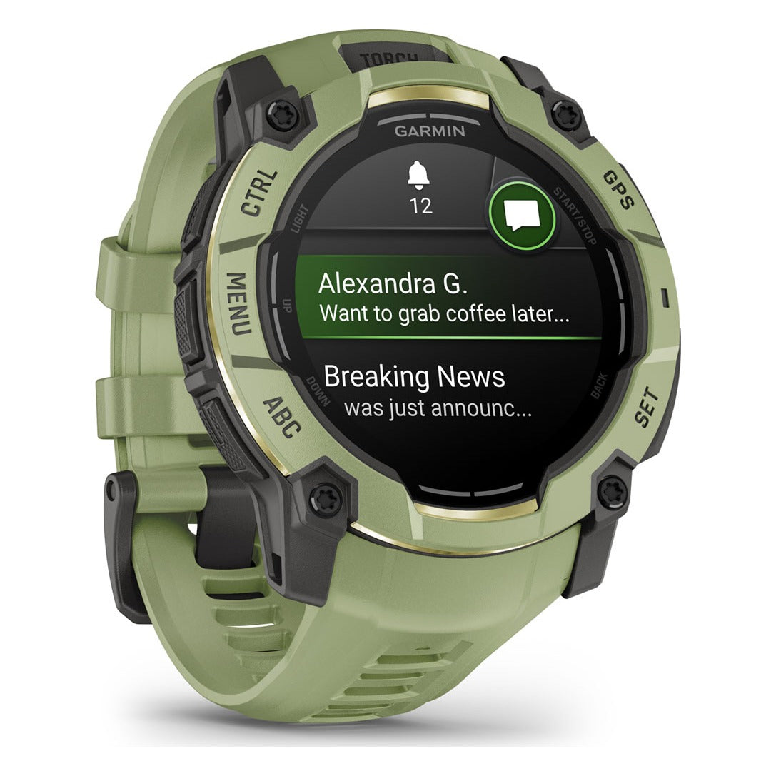 Garmin Instinct 3 50mm AMOLED Smartwatch - Fern Green