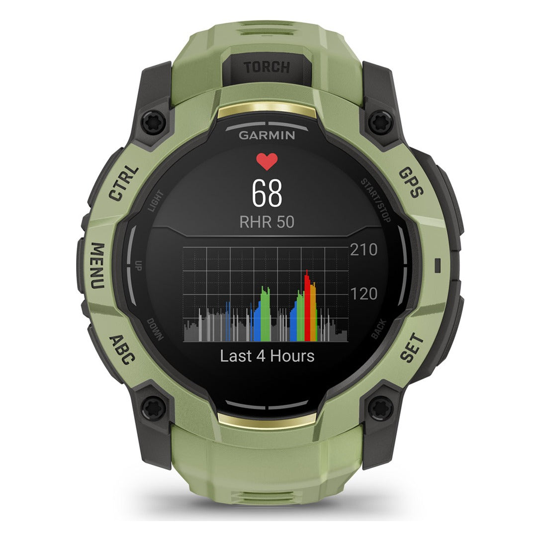 Garmin Instinct 3 50mm AMOLED Smartwatch - Fern Green