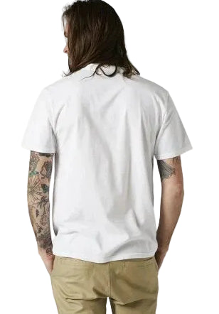Fox RWT BOX Short Sleeve PREMIUM TEE Optic White BACK FACING MODEL