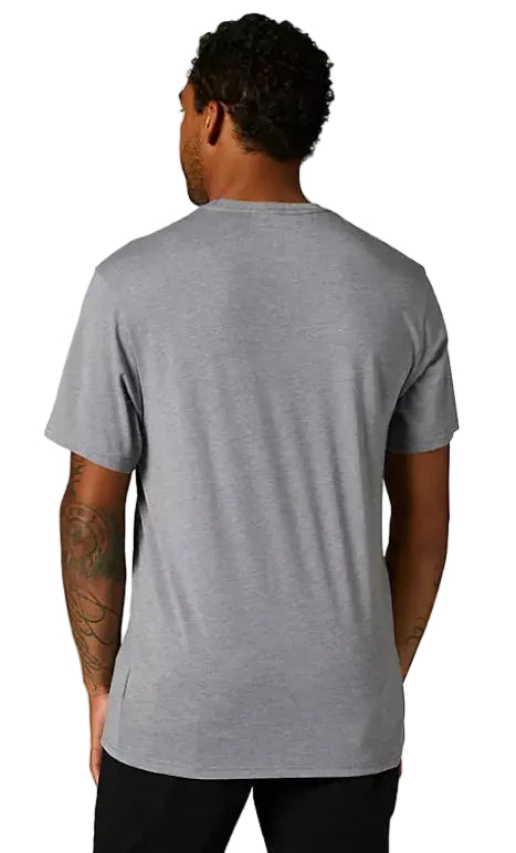 Fox RKANE HEAD Short Sleeve TECH TEE Heather Graphite Back Facing Model