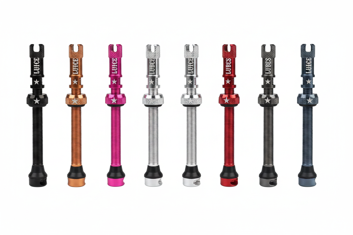 Juice Lubes Tubeless Valves 65mm - All Colours on White
