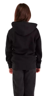 Fox Youth Image Skull Fleece Pullover Black BACK FACING MODEL