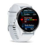 Garmin Venu® 3, Silver Stainless Steel Bezel with Whitestone Case