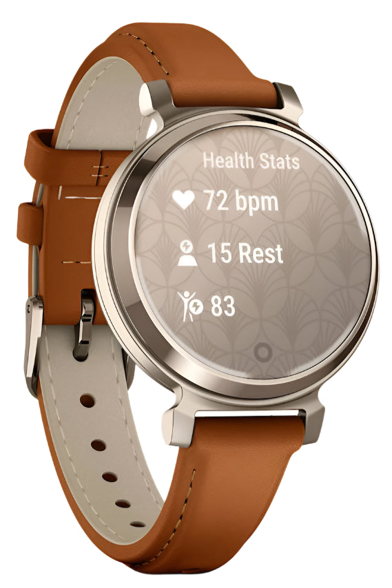Garmin Lily 2 Classic, Cream Gold with Tan Leather Band