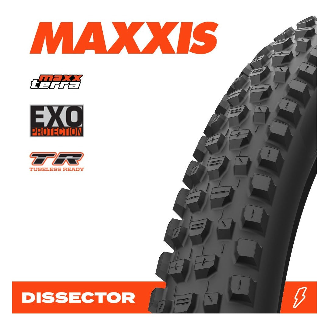 Maxxis Dissector G2 32 x 2.40" MaxxTerra EXO+ TR Folding 120TPI E-50 Tyre